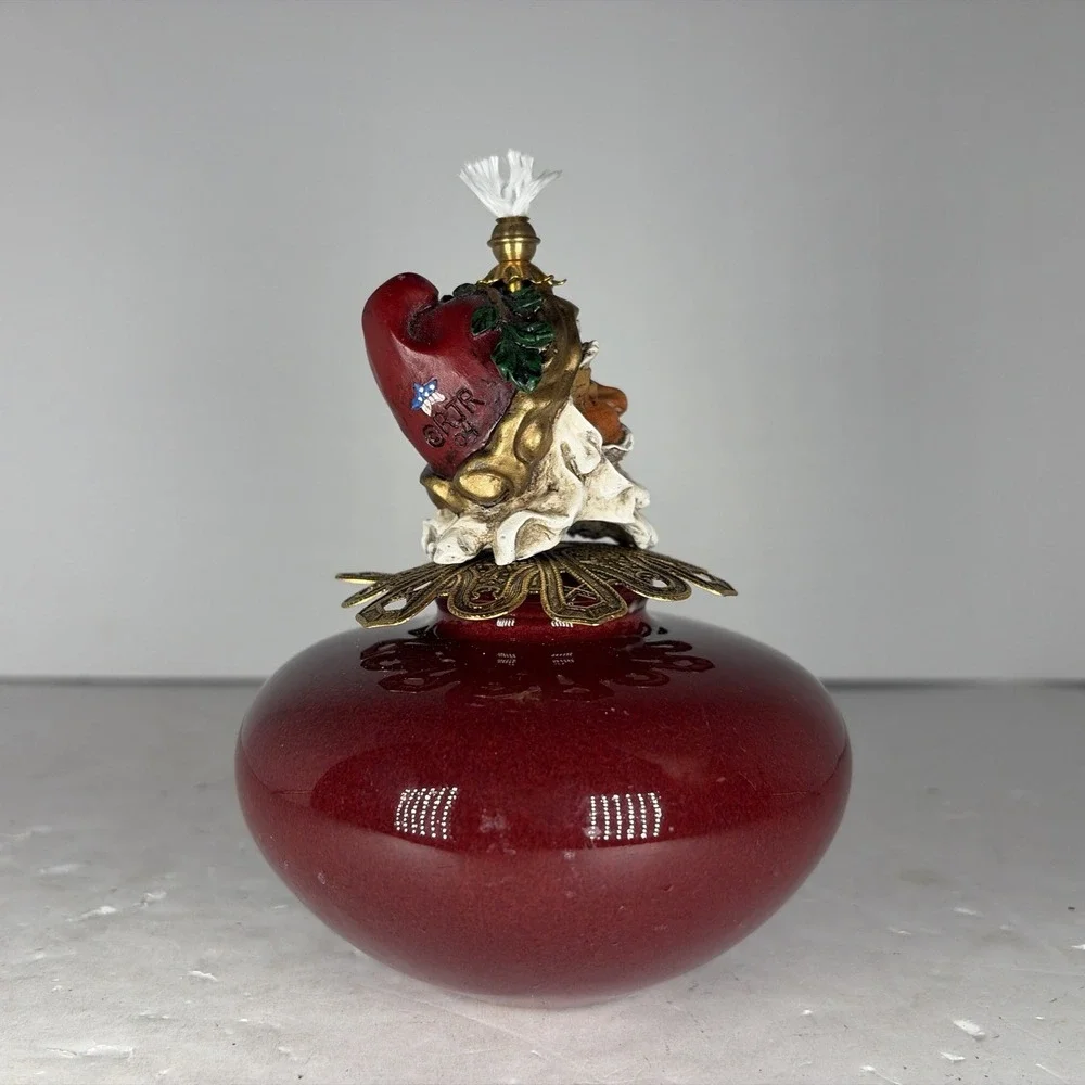 Rare Vintage 2004 RJR Christmas Floating Wick Oil Lamp Santa‎ Red